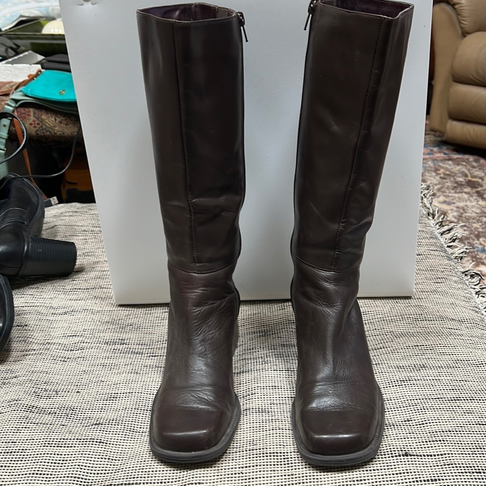 Westies brown leather calf high boots